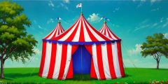 Red White Stripe Tent Stage Performance Background Dance Show Backdrop SRC-0159