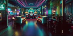Retro Bar Neon Lights Stage Performance Background Dance Show Backdrop SRC-0163