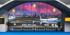Airport Terminal French Window Stage Performance Background Dance Show Backdrop SRC-0168