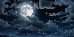 Moon With Clouds Stage Performance Background Dance Show Backdrop SRC-0169