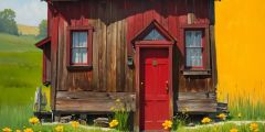 Shack Exterior Wood House Stage Performance Background Dance Show Backdrop SRC-0172
