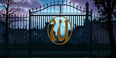 Iron Fence Trees Stage Performance Background Dance Show Backdrop SRC-0176