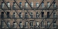 Fire Staircase Apartment Window Stage Performance Background Dance Show Backdrop SRC-0179