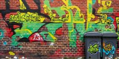 Graffitti Red Brick Wall Stage Performance Background Dance Show Backdrop SRC-0194