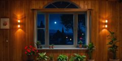 Wooden House Window Flowerpots Stage Performance Background Dance Show Backdrop SRC-0199