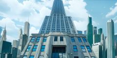 Skyscraper Rise Buildings Stage Performance Background Dance Show Backdrop SRC-0202