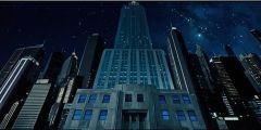 Night Skyscraper Rise Buildings Stage Performance Background Dance Show Backdrop SRC-0203