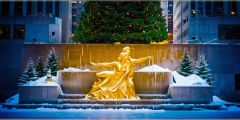 Plaza Ice Rink Statue Snow Stage Performance Background Dance Show Backdrop SRC-0206