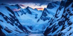 Snow Mountain Glacial Lake Stage Performance Background Dance Show Backdrop SRC-0222