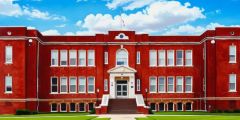 Rydell High School Building Stage Performance Background Dance Show Backdrop SRC-0230