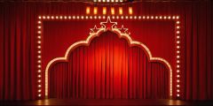 Red Stage Lights Stage Performance Background Dance Show Backdrop SRC-0236