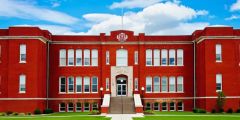 East High School Building Stage Performance Background Dance Show Backdrop SRC-0246