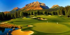 Golf Course Mountain Lake Stage Performance Background Dance Show Backdrop SRC-0247