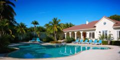 Poolside Swimming Pool House Stage Performance Background Dance Show Backdrop SRC-0248