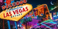Vegas Night Palm Trees Stage Performance Background Dance Show Backdrop SRC-0252