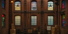 Factory Brick Wall Ladder Stage Performance Background Dance Show Backdrop SRC-0258