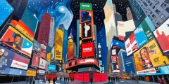 Time Square Billboard Stage Performance Background Dance Show Backdrop SRC-0275