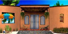 Daytime Courtyard Stairs Lounge Chairs Stage Performance Background Dance Show Backdrop SRC-0277