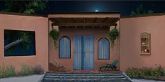 Night Courtyard Stairs Lounge Chairs Stage Performance Background Dance Show Backdrop SRC-0278