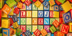 Colorful Blocks Letters Stage Performance Background Dance Show Backdrop SRC-0282