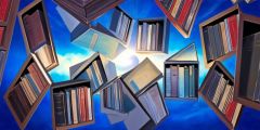 Spinning Books Bookcases Stage Performance Background Dance Show Backdrop SRC-0289