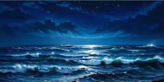 Ocean Night Dark Sea Stage Performance Background Dance Show Backdrop SRC-0301
