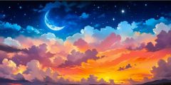 Night Sky Moon Starry Stage Performance Background Dance Show Backdrop SRC-0319