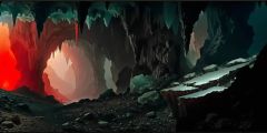 Magical Cave Stalactites Stage Performance Background Dance Show Backdrop SRC-0333