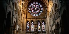 Cathedral Stained Glass Windows Stage Performance Background Dance Show Backdrop SRC-0340