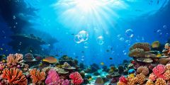 Reef Daylight Coral Stage Performance Background Dance Show Backdrop SRC-0352