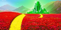 Emerald Castle Flowers Road Stage Performance Background Dance Show Backdrop SRC-0378
