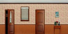 Interior Door Wall Painting Stage Performance Background Dance Show Backdrop SRC-0384