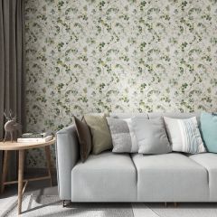 Leaves Flowers Nature Fabric Wallcovering Seamless Wallpaper Wall Decoration WCV-0028