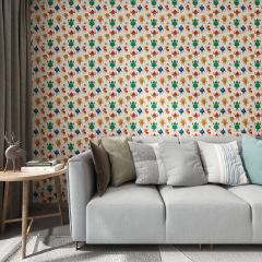 Cartoon Stocking Fabric Wallcovering Seamless Wallpaper Wall Decoration WCV-0237