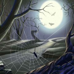 Terrible Forest Photography Scenery Backdrop Halloween Theme Banner YMY-024