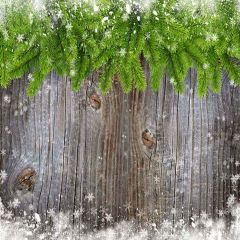Wood Plank Wall Photography Scenery Backdrop Christmas Theme Banner YMY-161