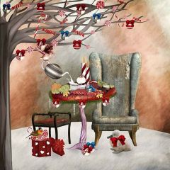 Mushroom Table Photography Scenery Backdrop Cartoon Theme Banner YMY-181