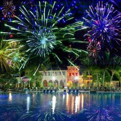 Brilliant Fireworks Photography Scenery Backdrop Festival Celebration Theme Banner YMY-186
