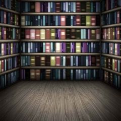 Neat Bookshelf Photography Scenery Backdrop Bookshelf Theme Banner YMY-357