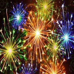 Brilliant Fireworks Photography Scenery Backdrop Festival Celebration Theme Banner YMY-358