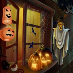 Pumpkin Monsters Photography Scenery Backdrop Halloween Theme Banner YMY-620